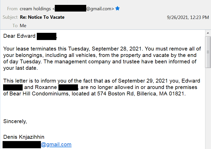 09/26/2021 Email from Denis Knjazihhin